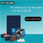 KIT solaire pour 5 ampoules + 1 écran à LED 28’’