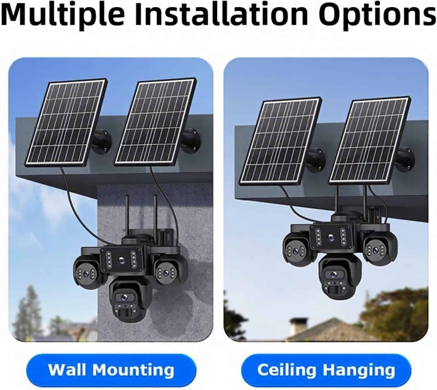 71c4z38V52L._AC_SL1500_ Caméra de surveillance solaire extérieure 4G Wi-Fi triple objectif 360° avec vision nocturne couleur
