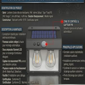 Lanterne Solaire Murale Intelligente